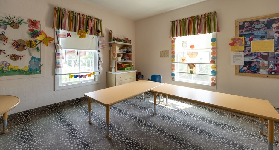 Bright classroom at Mother Hubbard Preschool
